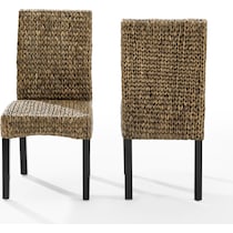 reed seagrass dark brown dining chair   