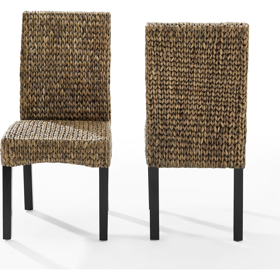 reed seagrass dark brown dining chair   