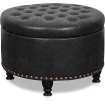 reese black storage ottoman   