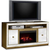 reflection entertainment mirrored fireplace tv stand   