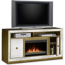reflection entertainment silver fireplace tv stand   