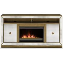 reflection entertainment silver fireplace tv stand   