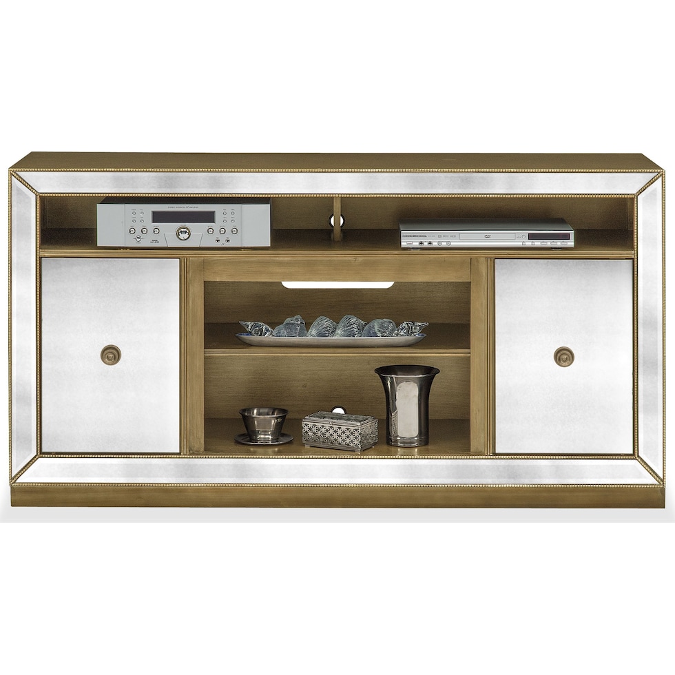reflection entertainment silver tv console   