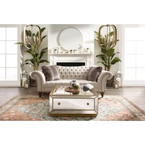 reflection antiqued mirror coffee table   