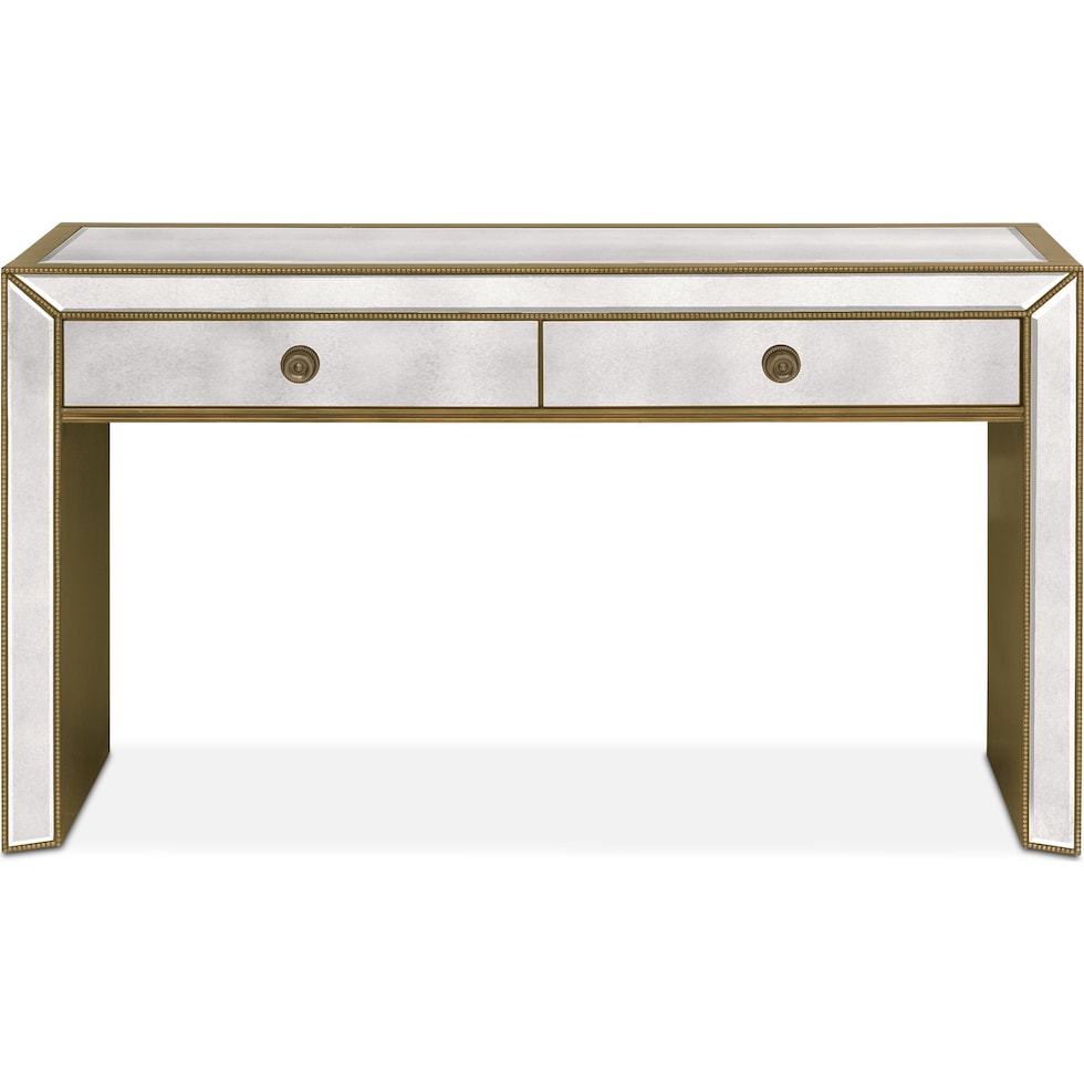 reflection antiqued mirror console table   