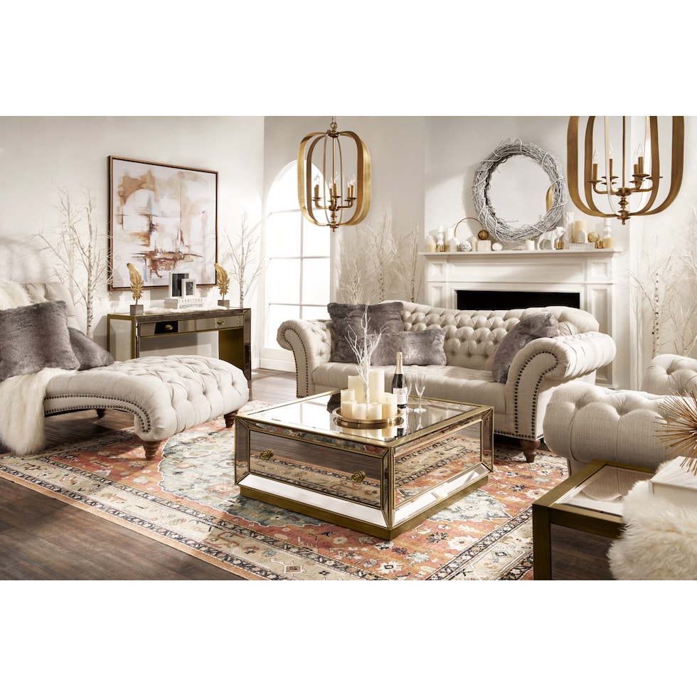 reflection antiqued mirror console table   