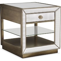 reflection antiqued mirror end table   