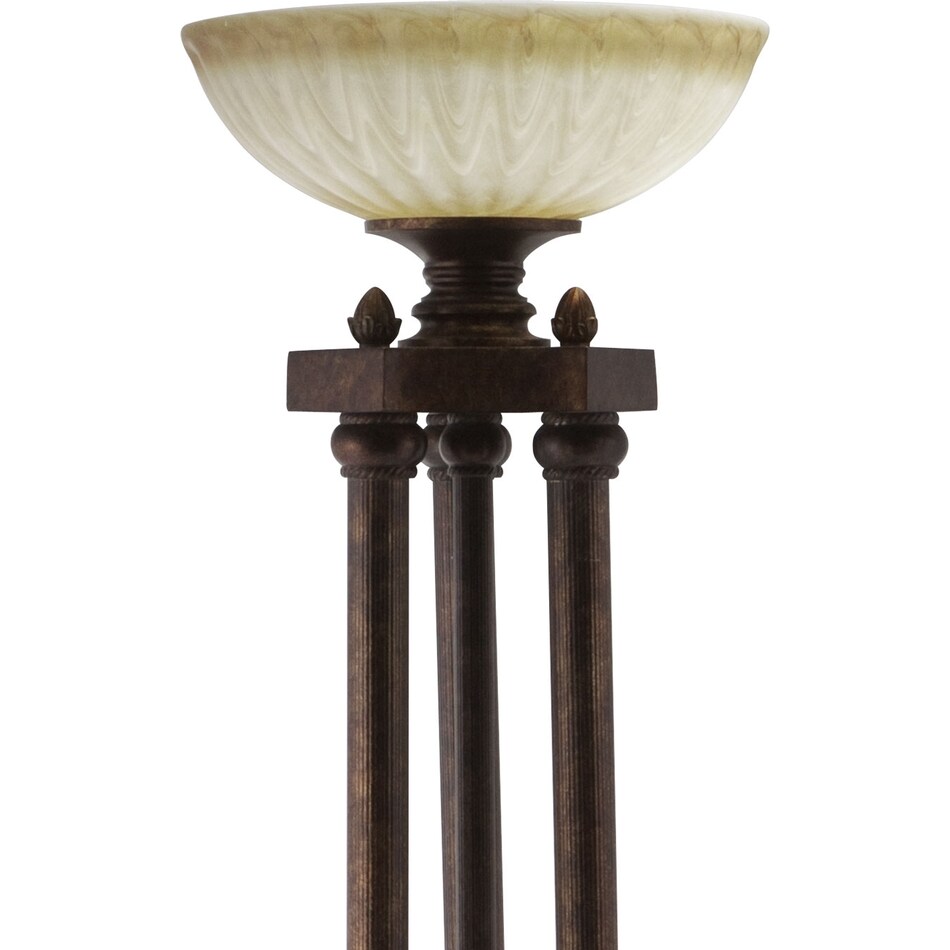 regal antique dark brown floor lamp   