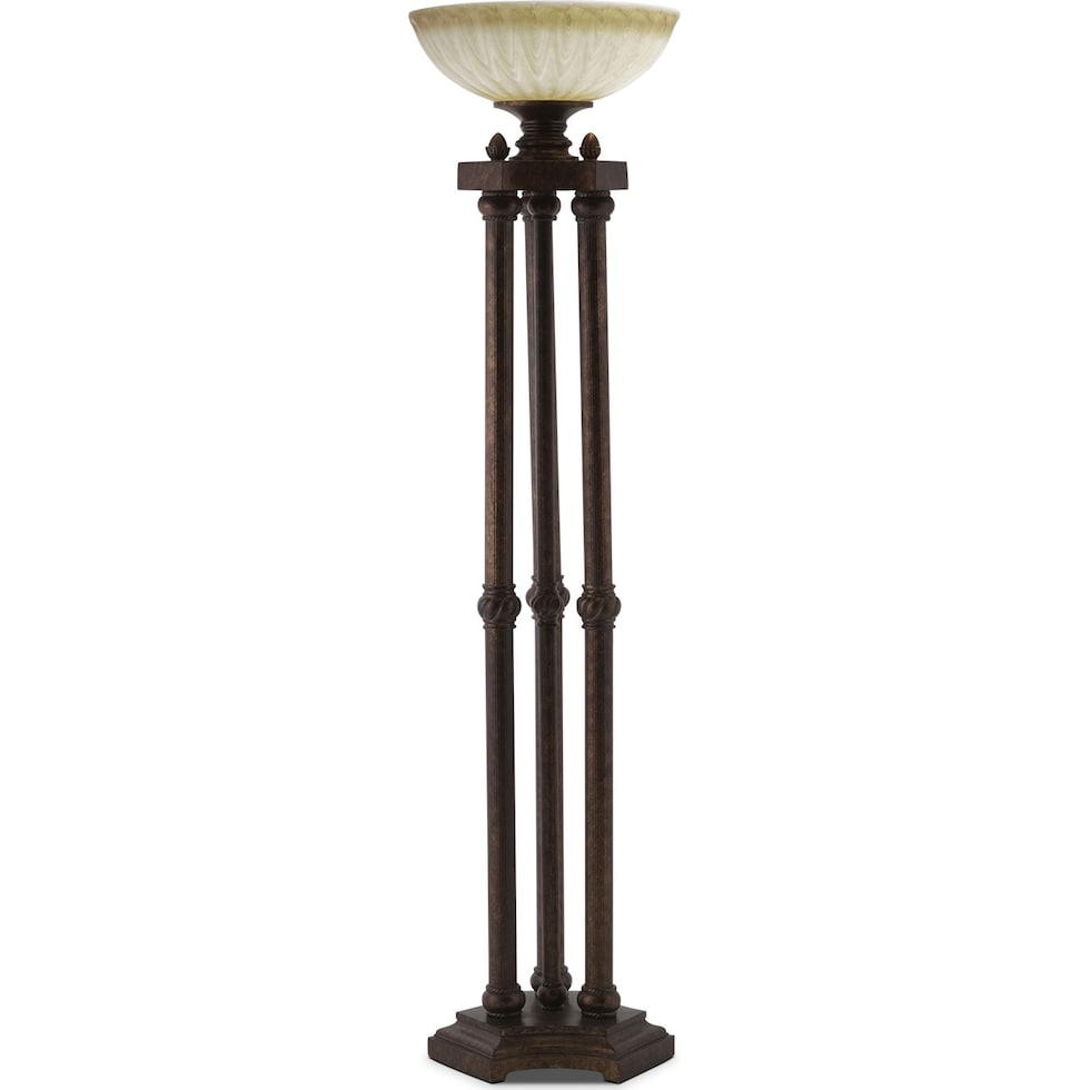 regal antique dark brown floor lamp   