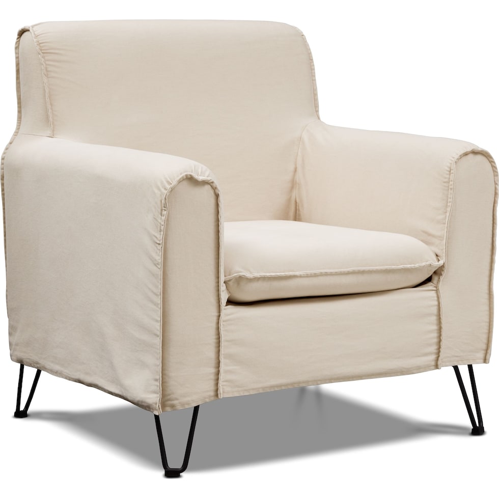 reid beige accent chair   
