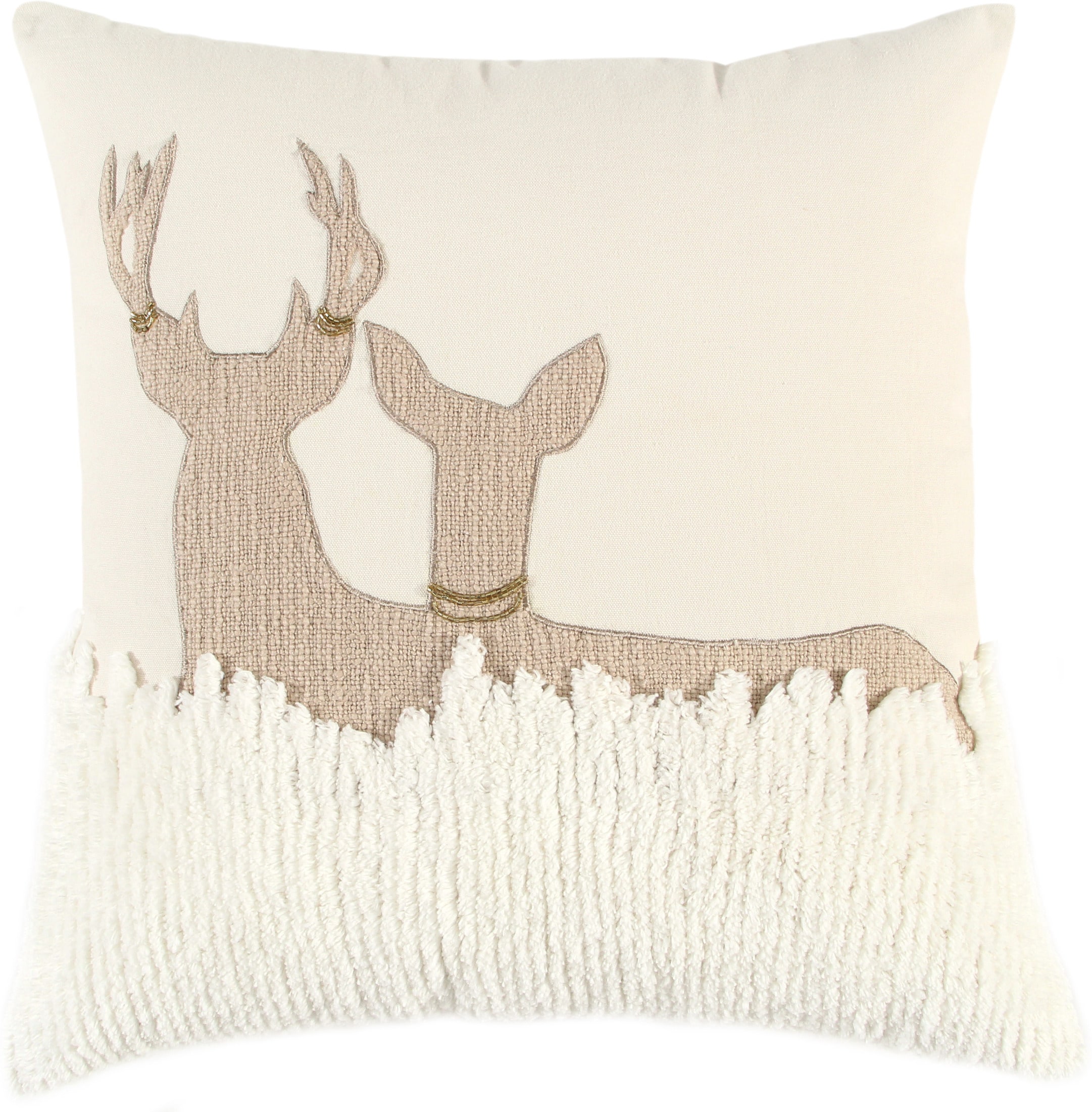 Reindeer 20 X 20 Pillow Value City Furniture   Reindeer Neutral Pillow 2974827 1691261 