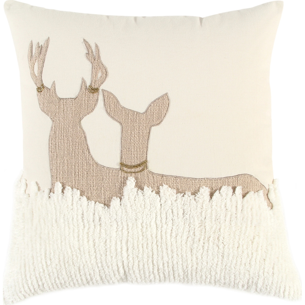 reindeer neutral pillow   