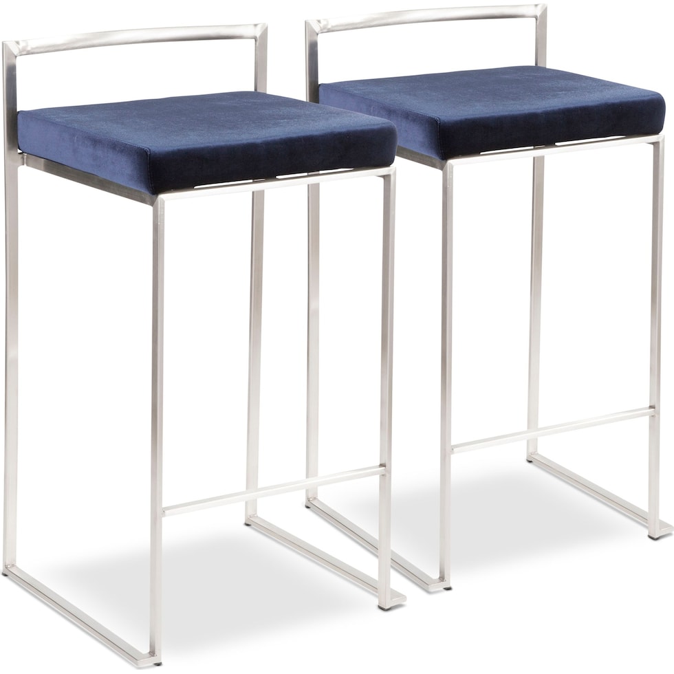reine blue counter height stool   