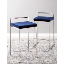 reine blue counter height stool   