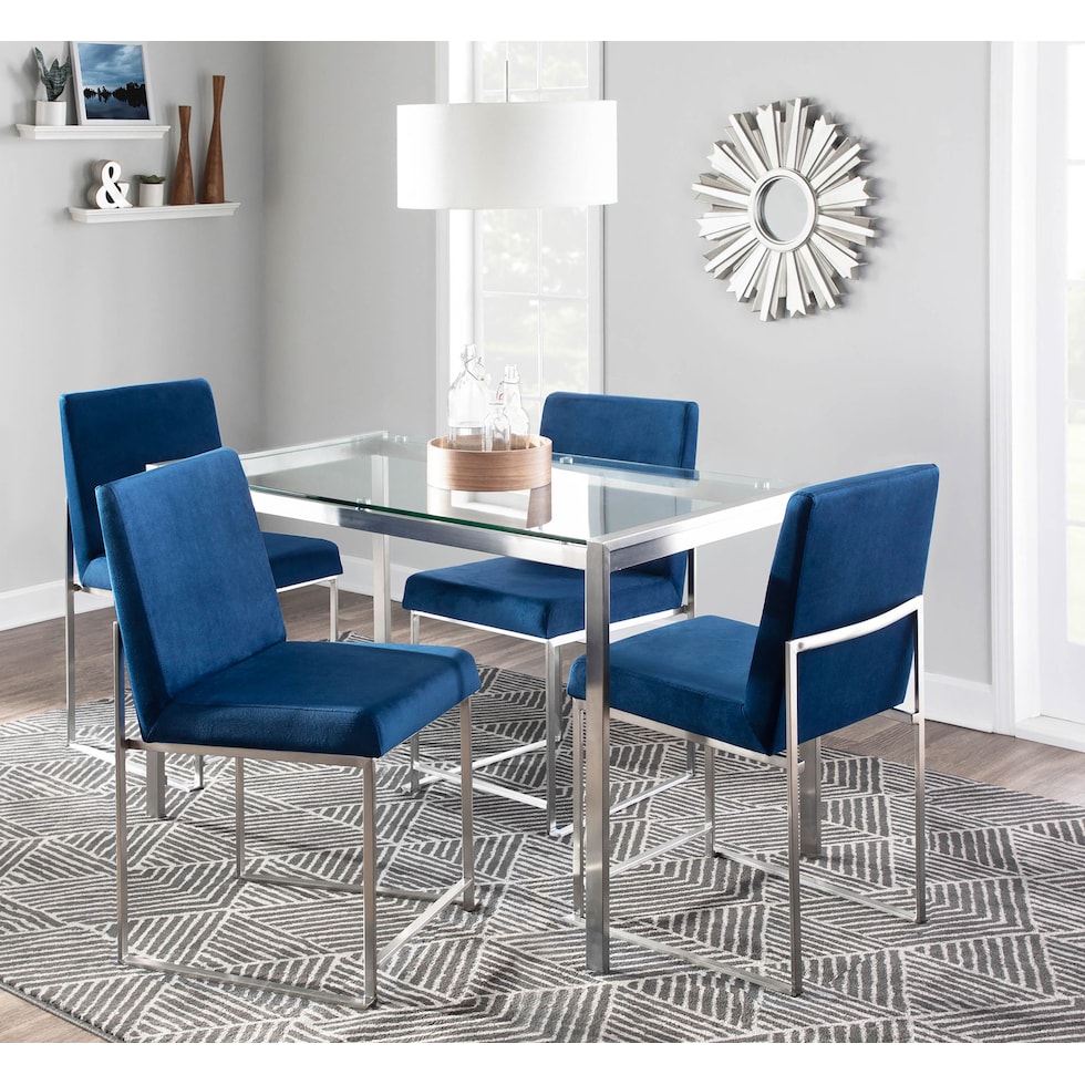 reine blue dining chair   