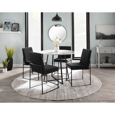 Reine Set of 2 Velvet Dining Chairs - Black/Gray
