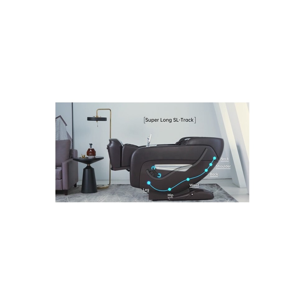 relaxed black massage chair   