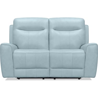 Remi Dual-Power Reclining Loveseat - Sky Blue