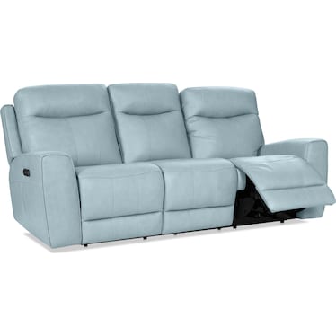 Remi Dual-Power Reclining Sofa - Sky Blue