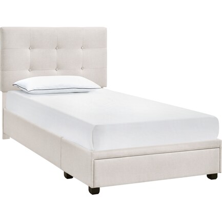 Renata Twin Upholstered Storage Bed - Gray