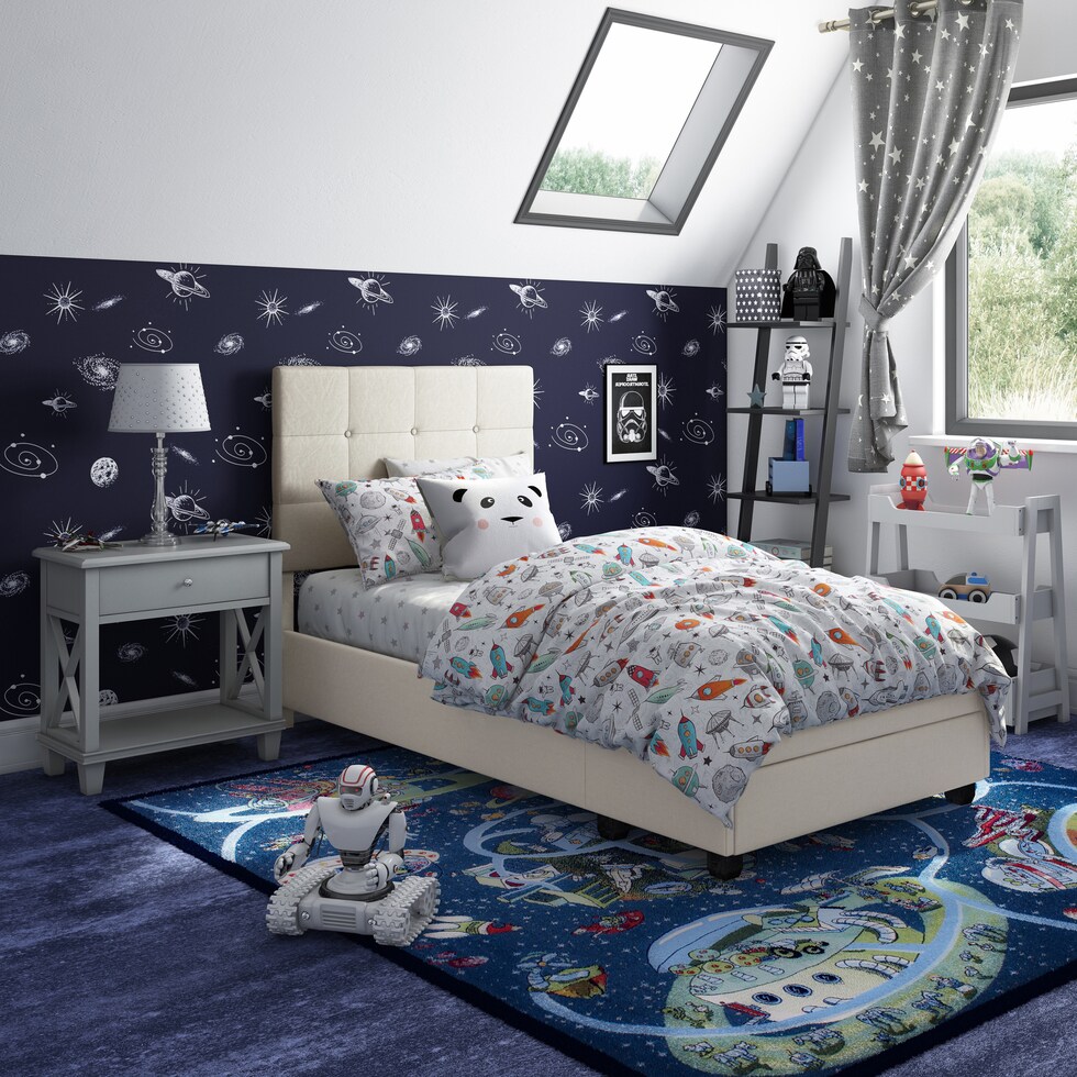 renata gray twin bed   