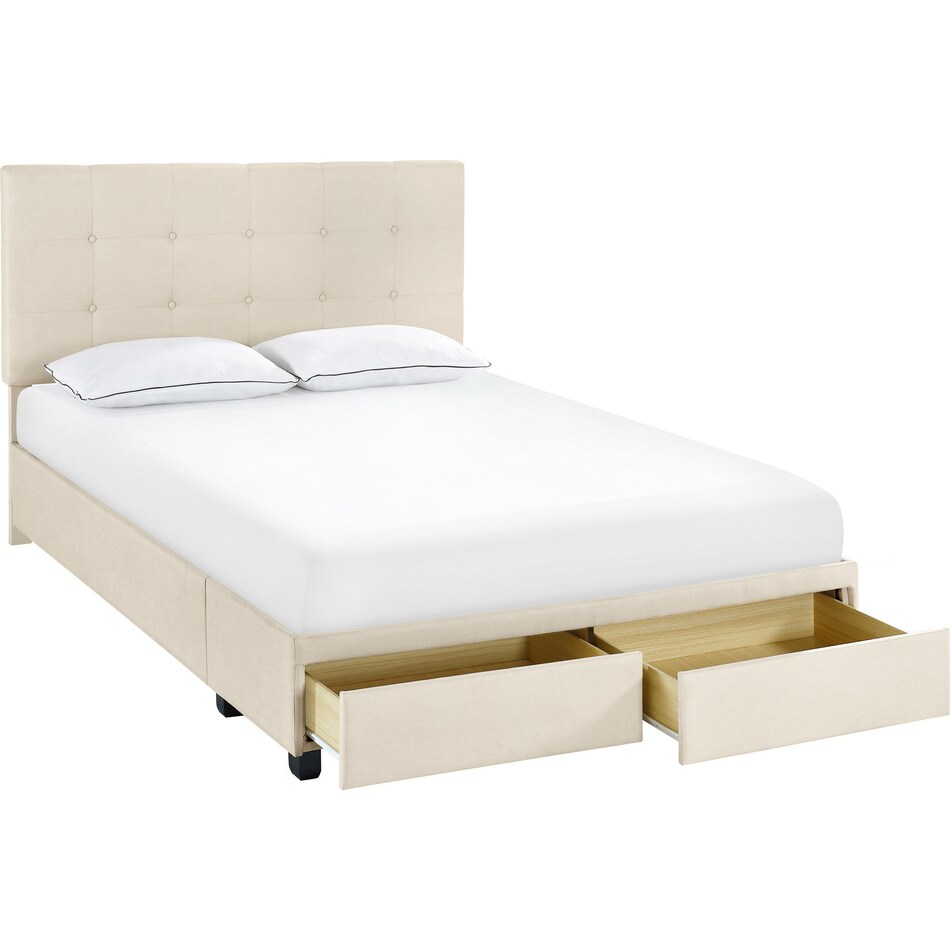 renata white queen bed   