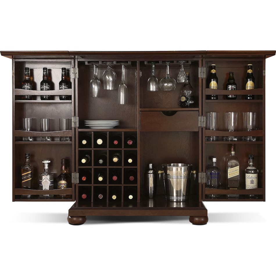 renzo dark brown bar cabinet   