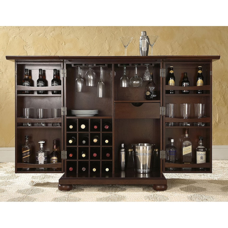 renzo dark brown bar cabinet   