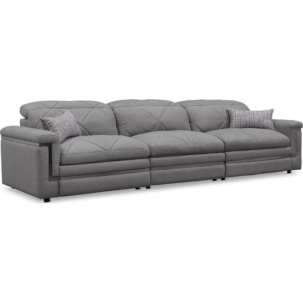 revel gray  pc power reclining sofa   