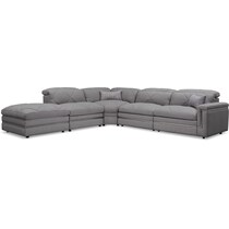 revel gray  pc power reclining sectional   