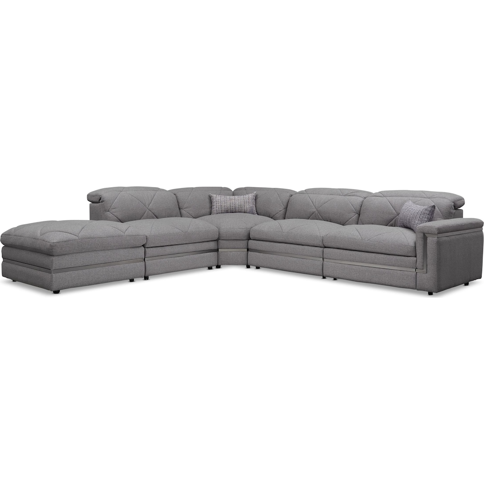 revel gray  pc power reclining sectional   