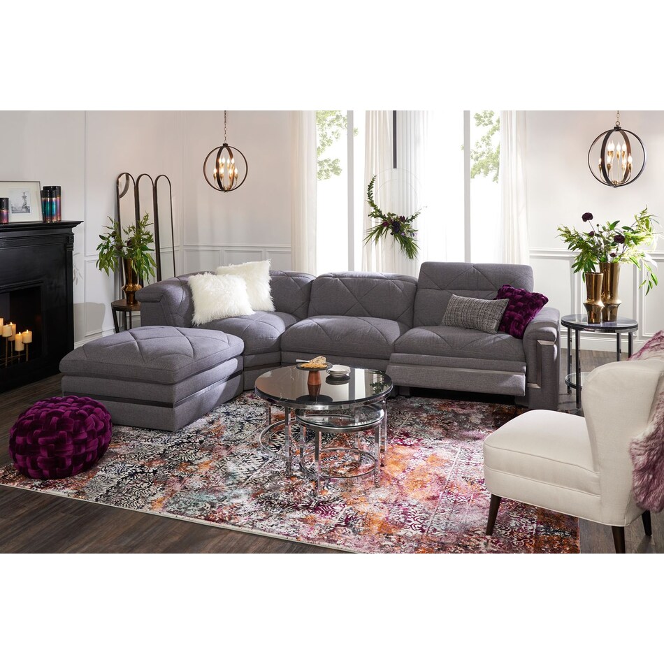 Revel 3Piece DualPower Reclining Sectional with Ottoman and 1
