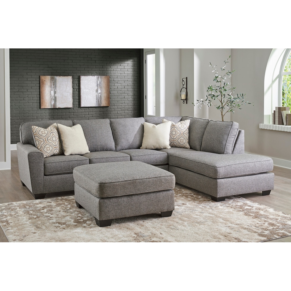 reydell gray sectional   