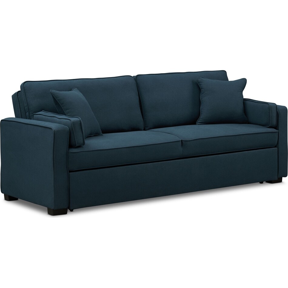 rhea blue queen sleeper sofa   
