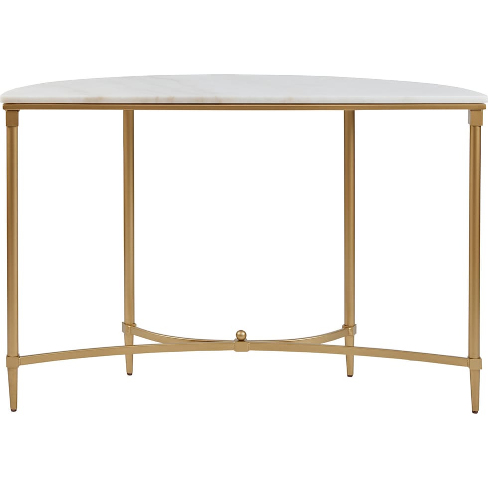 rhodes white gold console table   