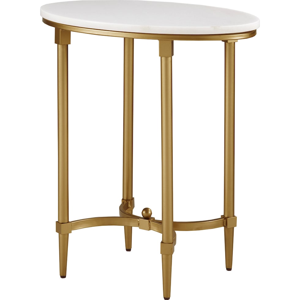 rhodes white gold end table   