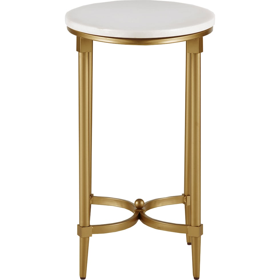 rhodes white gold end table   