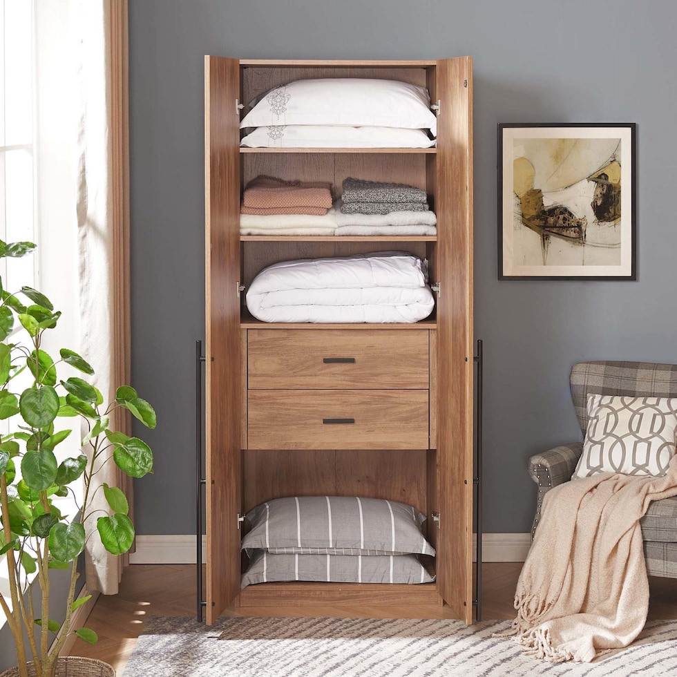 rian light brown wardrobe   