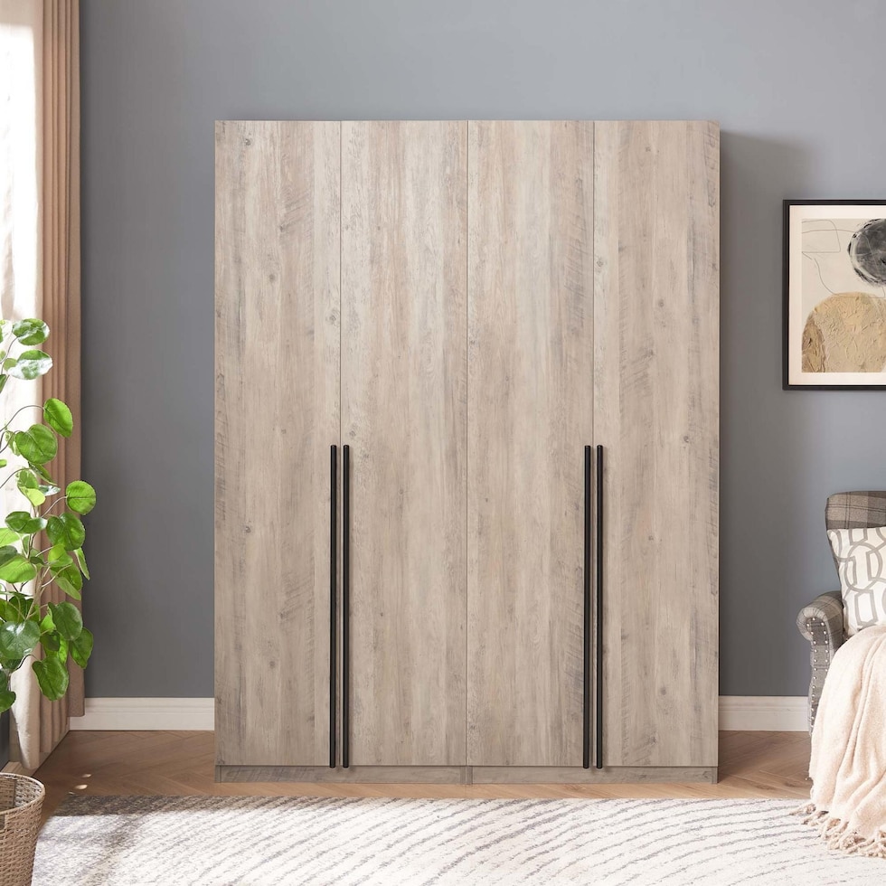 rian light brown wardrobe   
