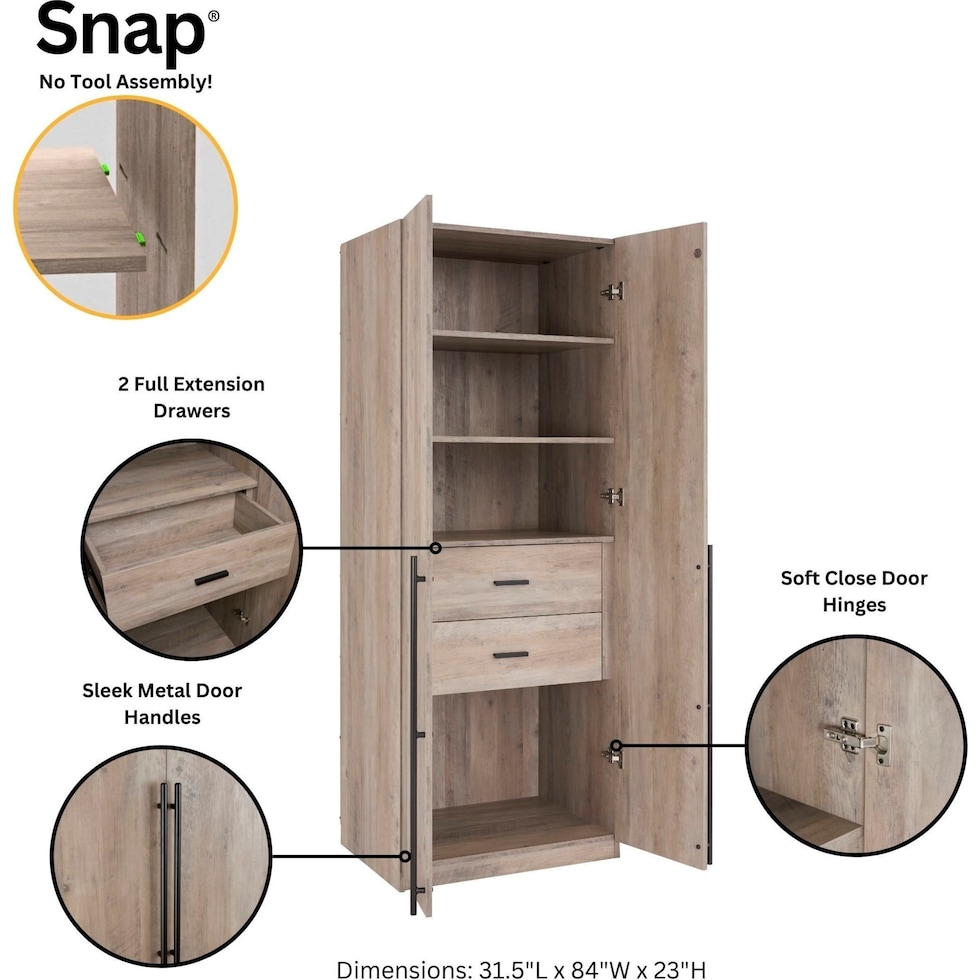 rian light brown wardrobe   