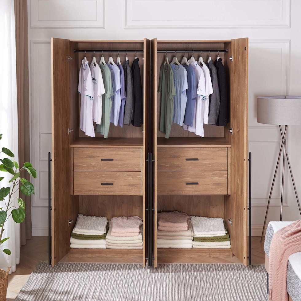 rian light brown wardrobe   