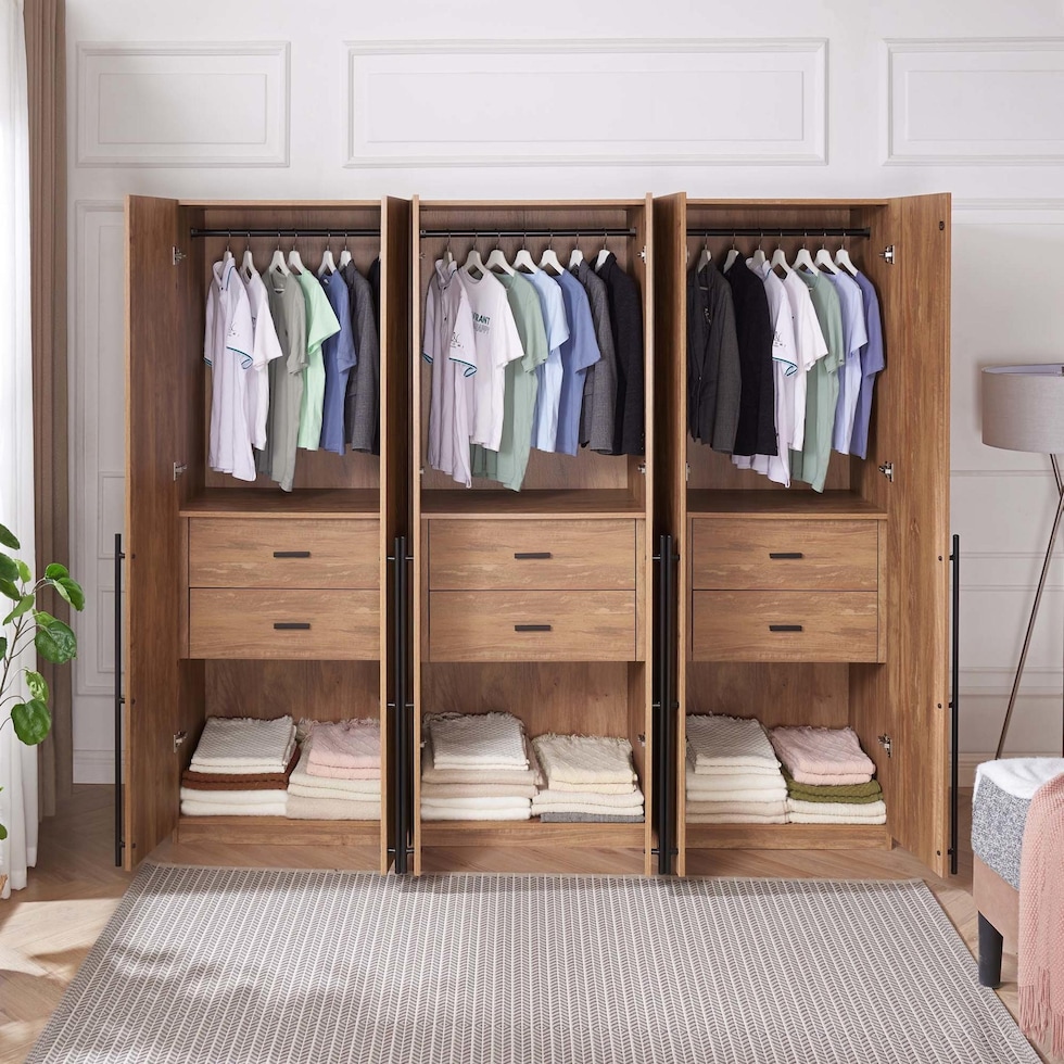 rian light brown wardrobe   