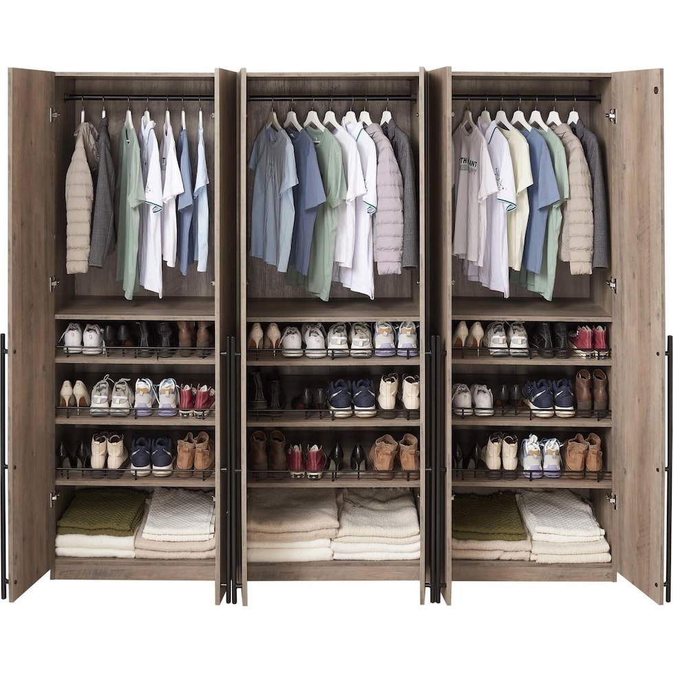 rian light brown wardrobe   