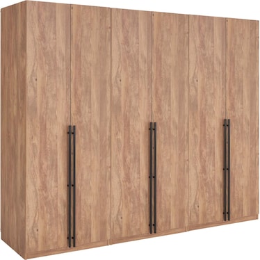 Rian Set of 3 Wardrobe Closets with 1 Hanging Rod, 3 Shoe Shelves, and 1 Basic Shelf