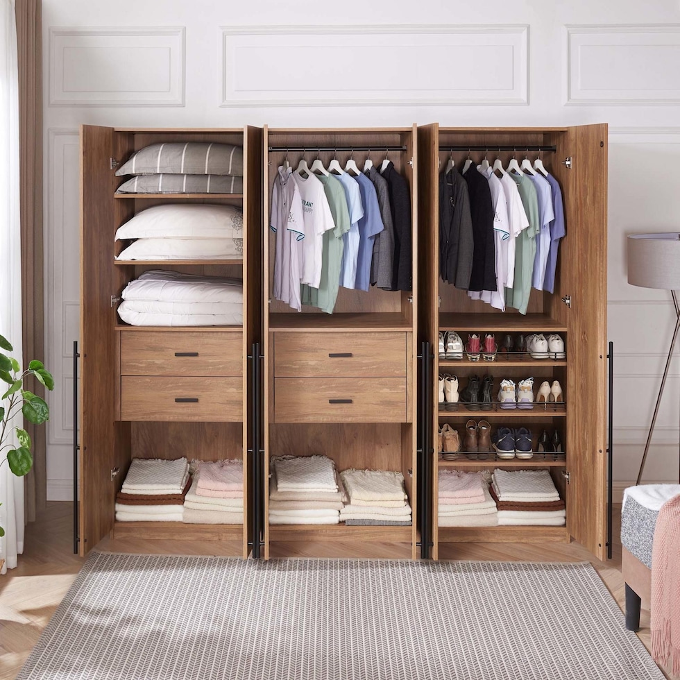 rian light brown wardrobe   