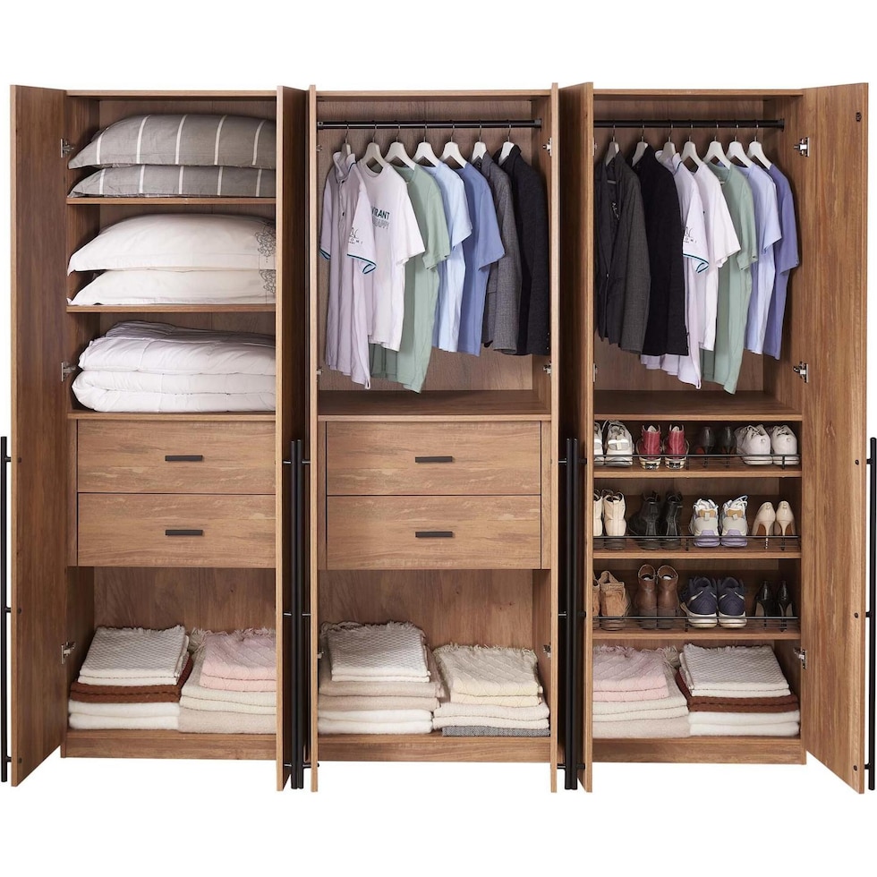 rian light brown wardrobe   