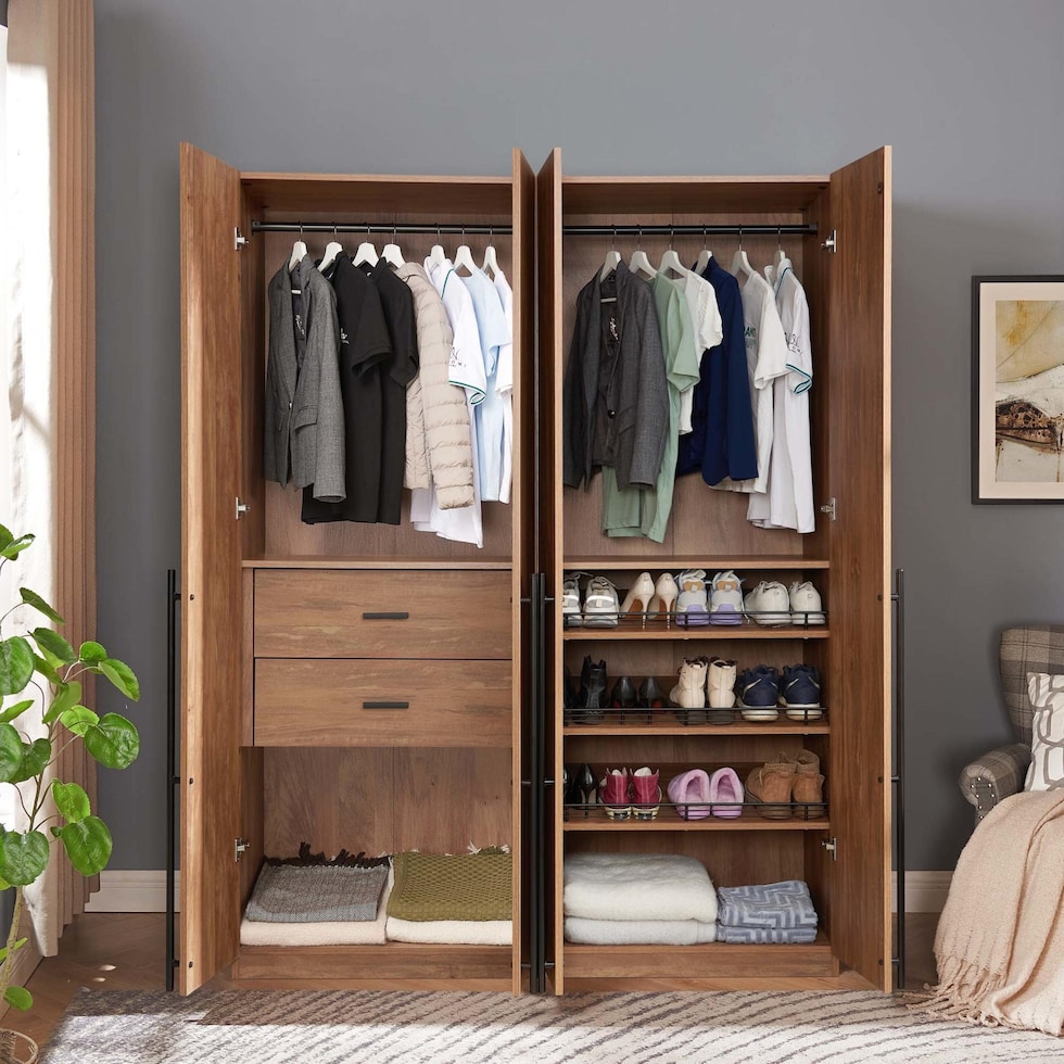 rian light brown wardrobe   
