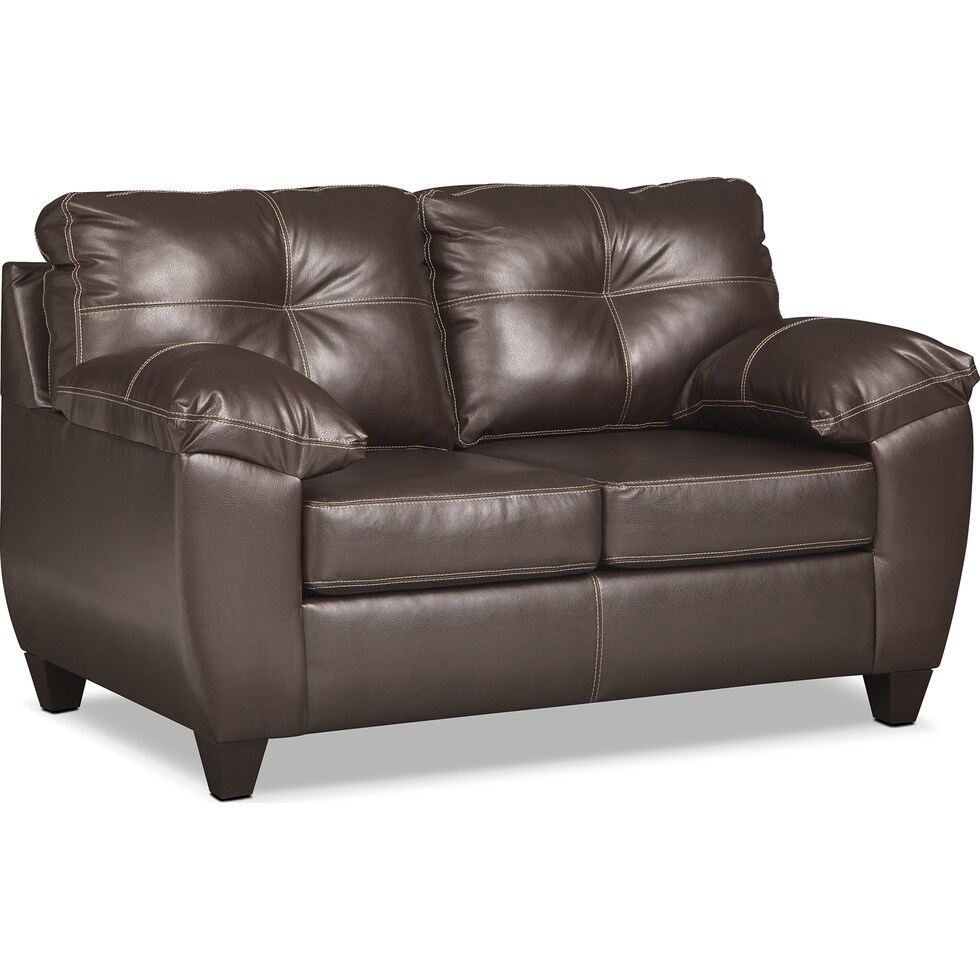 ricardo brown living room dark brown loveseat   