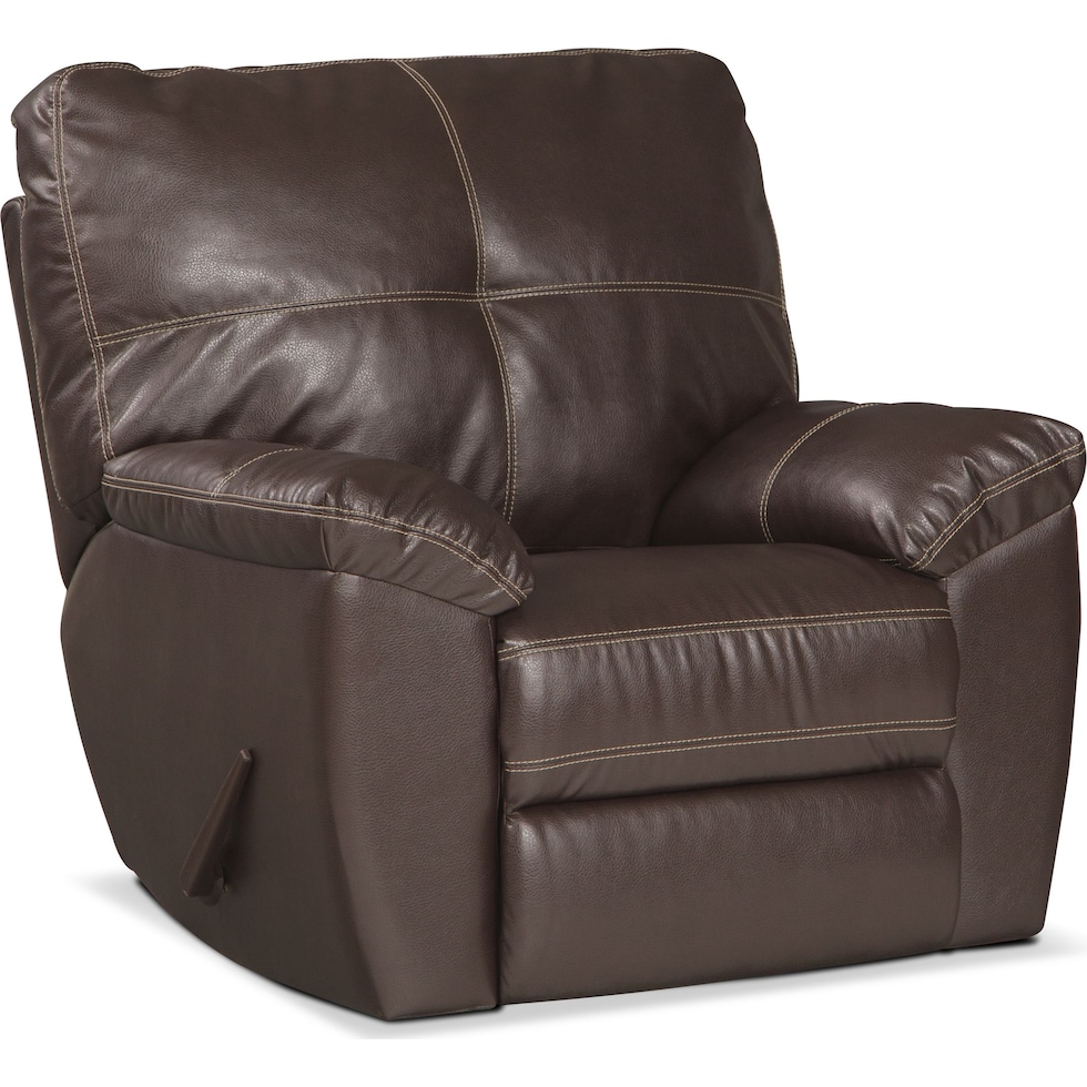 ricardo brown dark brown glider recliner   