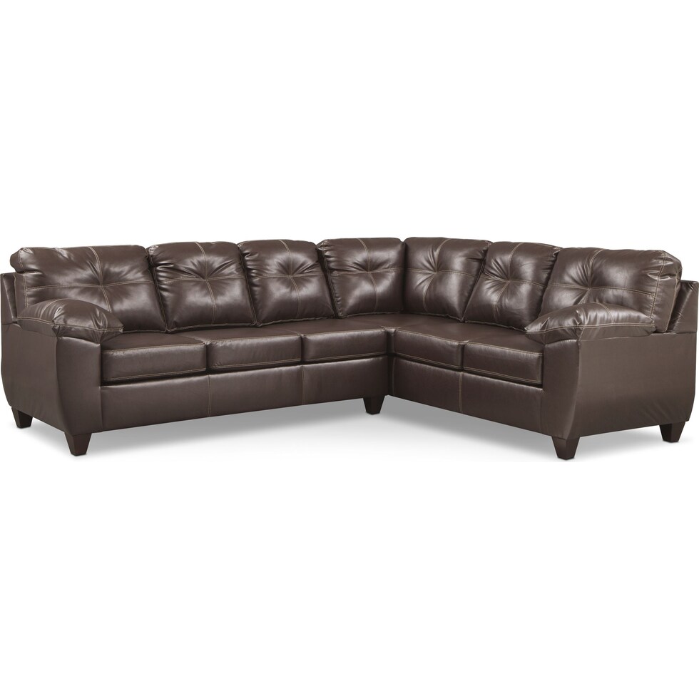 ricardo brown dark brown sleeper sectional   